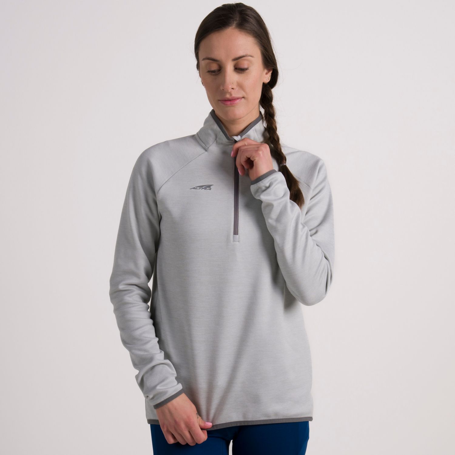 Grey Altra Core 1/2 Zip Women's Pullover | Australia-04512879