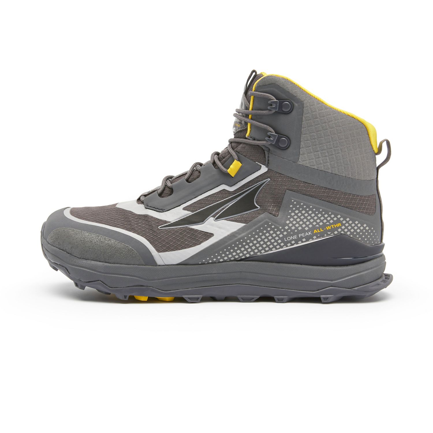 Grey / Yellow Altra Lone Peak All-wthr Mid Men's Hiking Boots | Australia-30265879