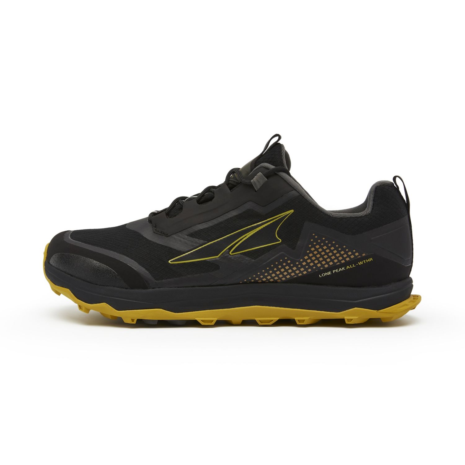 Black / Yellow Altra Lone Peak All-wthr Low Men\'s Trail Running Shoes | Australia-36147589