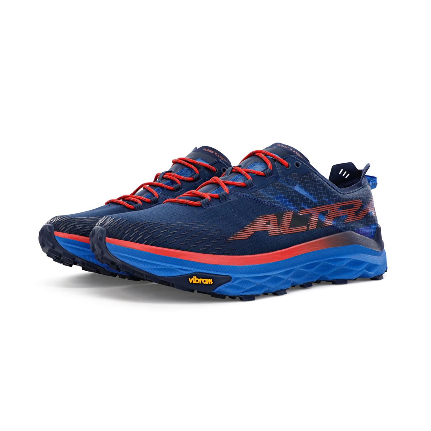 Blue / Red Altra Mont Blanc Men's Trail Running Shoes | Australia-10596239