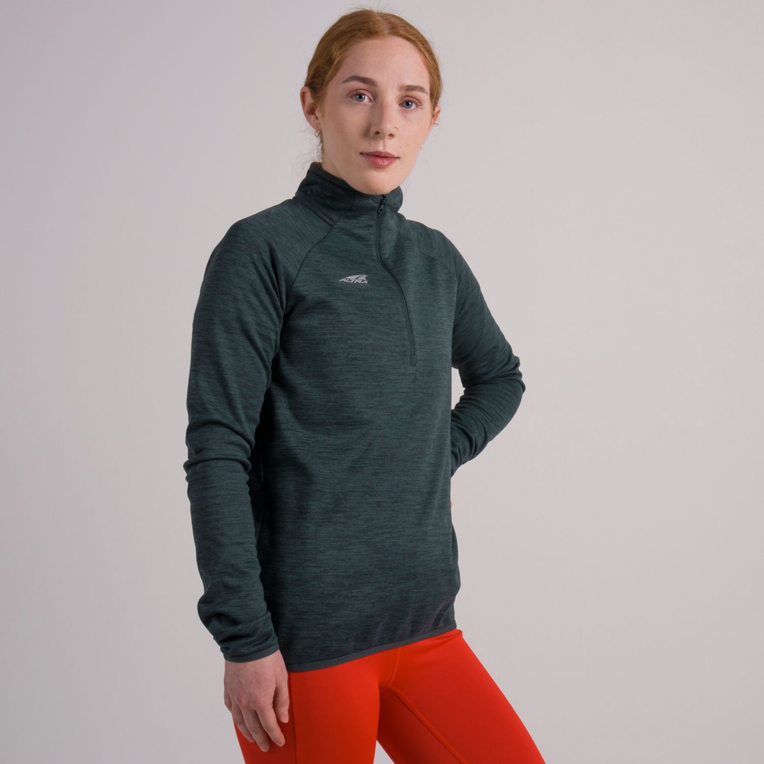 Dark Green Altra Core 1/2 Zip Women's Pullover | Australia-80169549