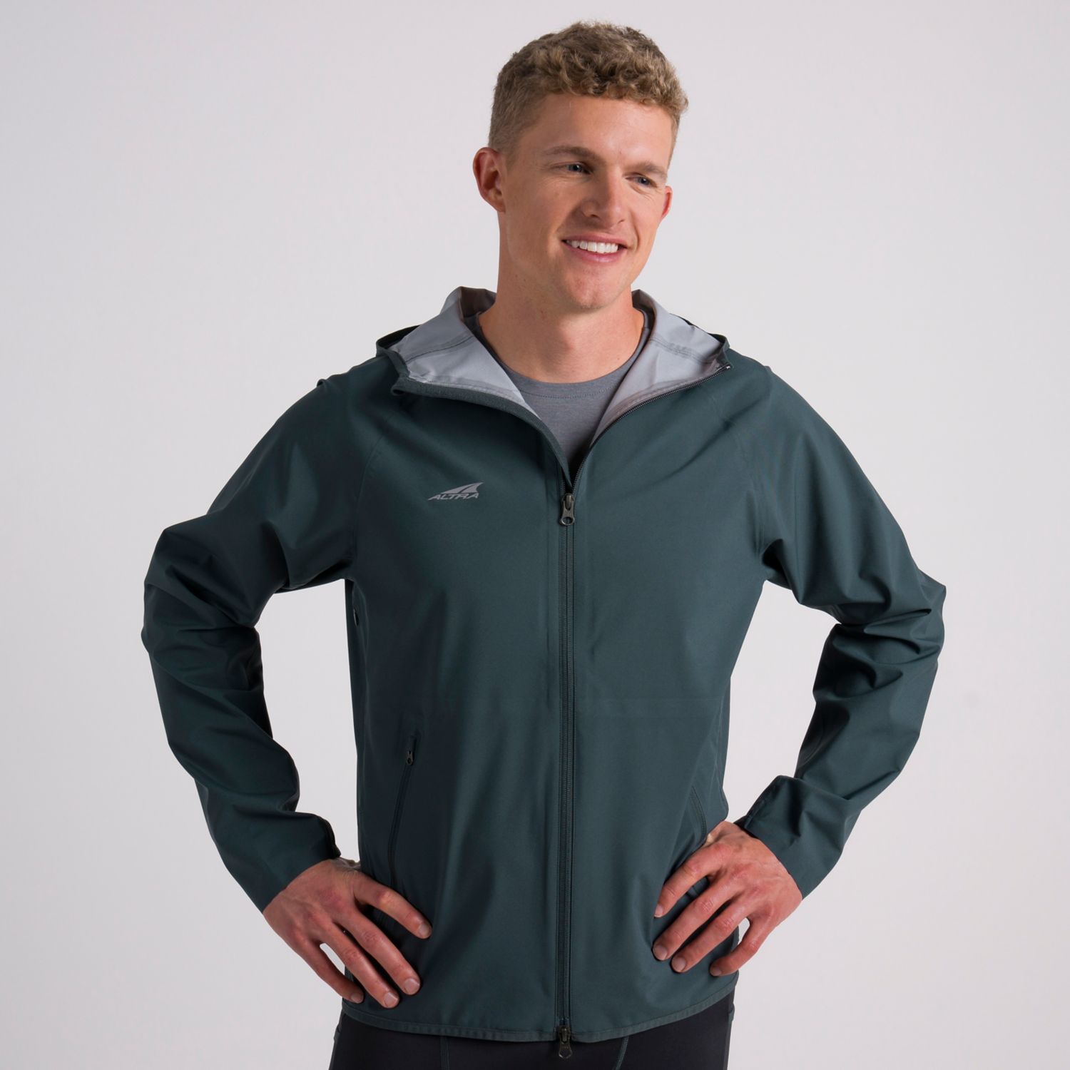 Dark Green Altra Waterproof Men's Running Jackets | Australia-61534909