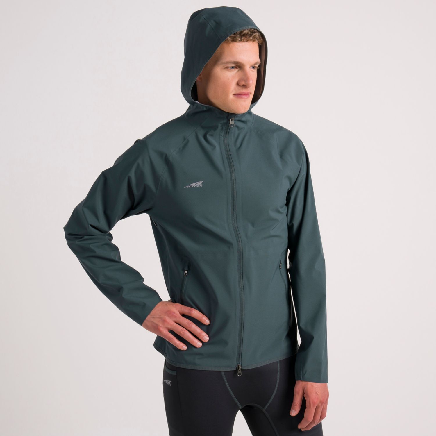 Dark Green Altra Waterproof Men's Running Jackets | Australia-61534909