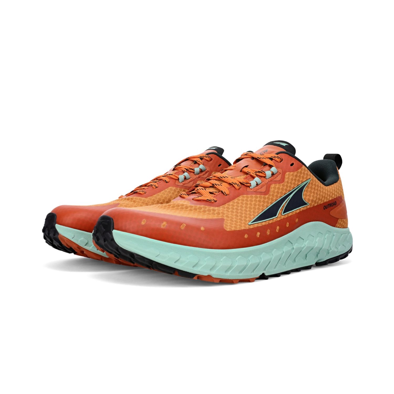 Green / Orange Altra Outroad Men's Trail Running Shoes | Australia-64273059