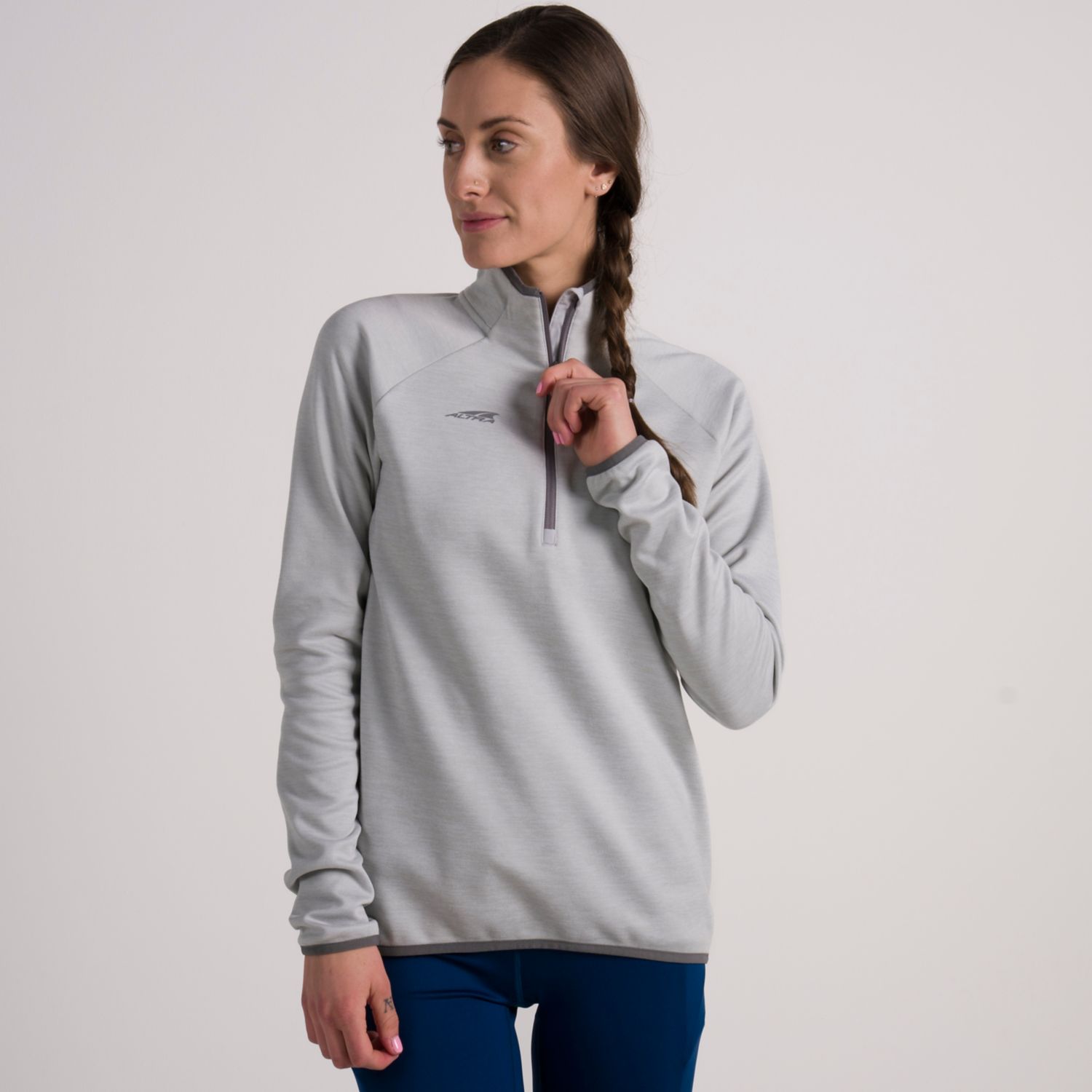 Grey Altra Core 1/2 Zip Women's Pullover | Australia-04512879