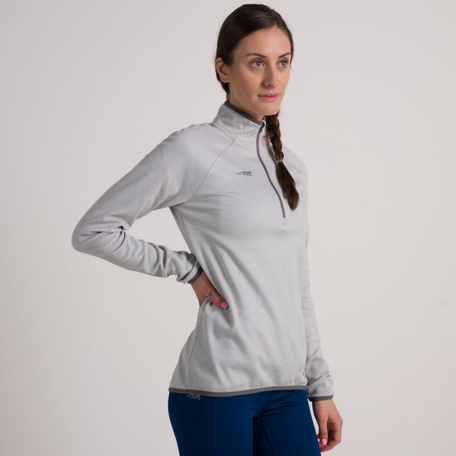 Grey Altra Core 1/2 Zip Women's Pullover | Australia-04512879