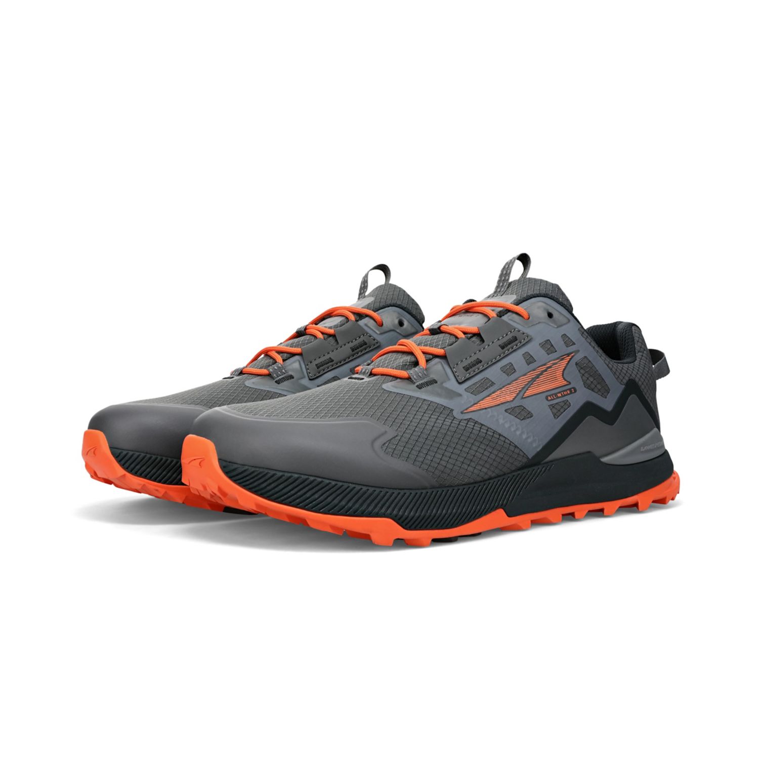 Grey / Orange Altra Lone Peak All-wthr Low 2 Men's Hiking Shoes | Australia-06597439