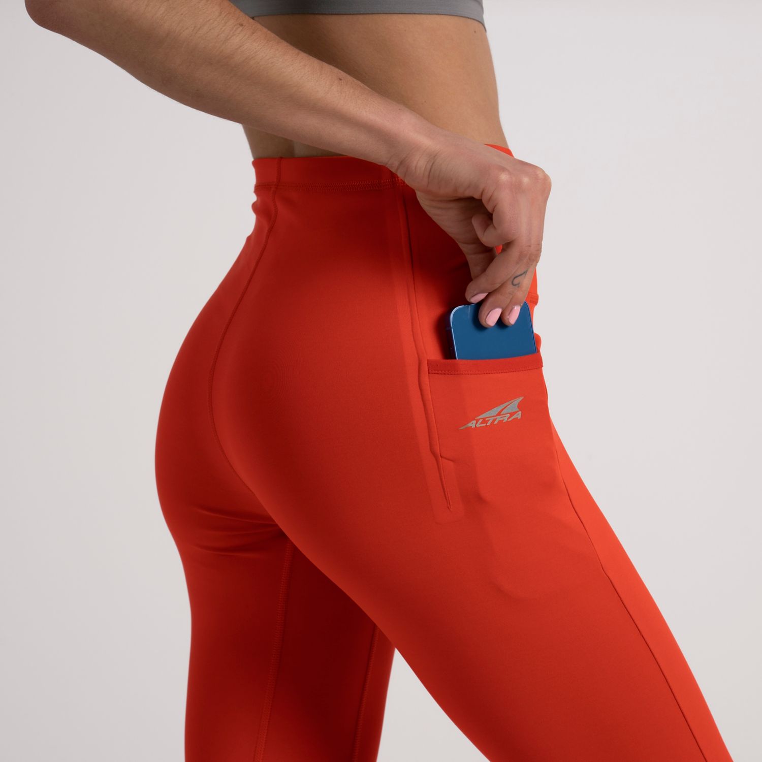 Red Altra Core Crop Women's Running Tights | Australia-40136259